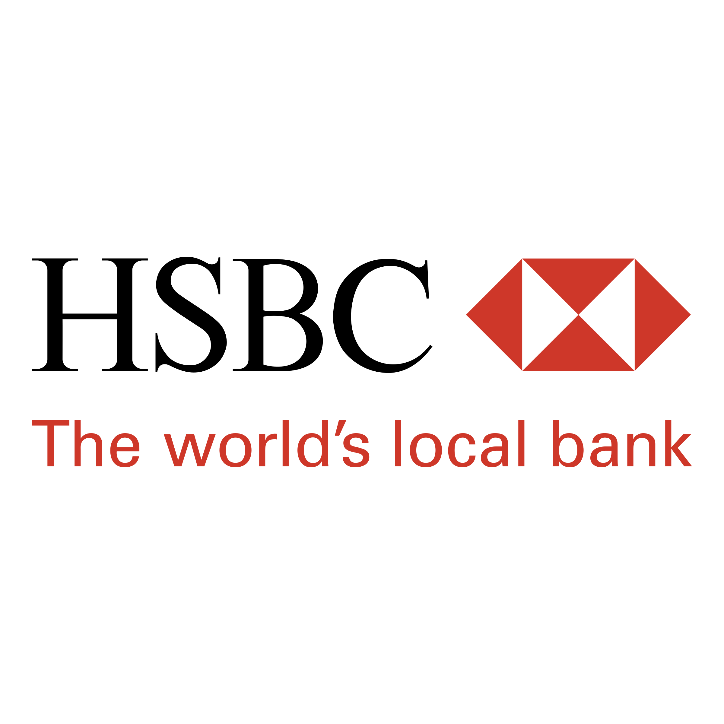 HSBC logo representing finance and office roles where computer skills are important
