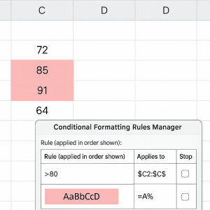 Conditional formatting examples