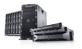 A rack of server computers in a server room.