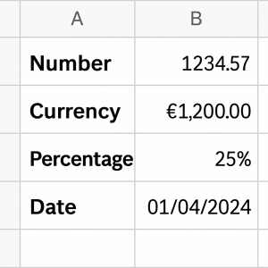Number formatting examples
