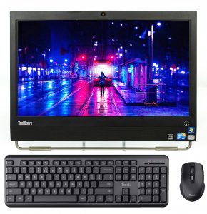 An all-in-one PC with the computer built into the screen.